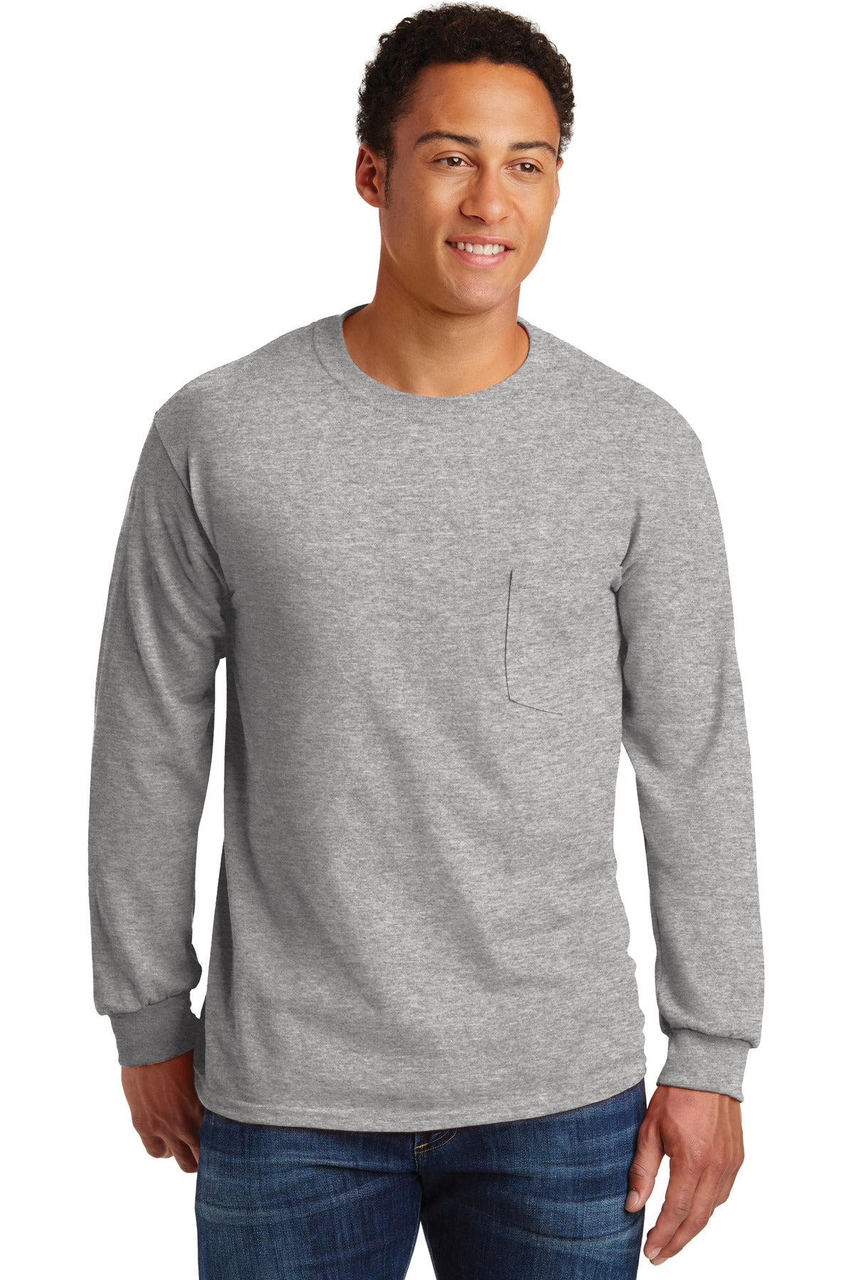 Gildan® - Ultra Cotton® 100% US Cotton Long Sleeve T-Shirt with Pocket.  2410
