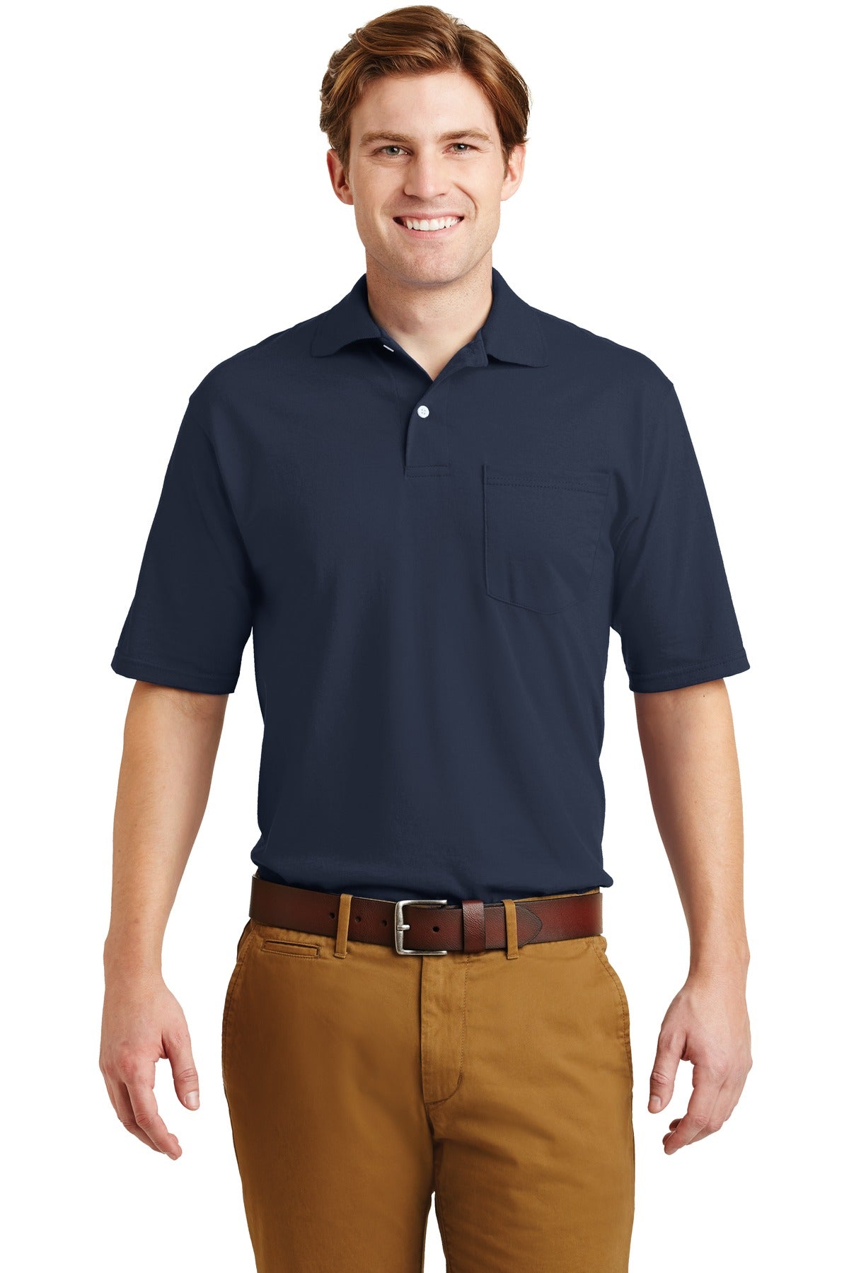 JERZEES® -SpotShield™ 5.4-Ounce Jersey Knit Sport Shirt with Pocket. 436MP