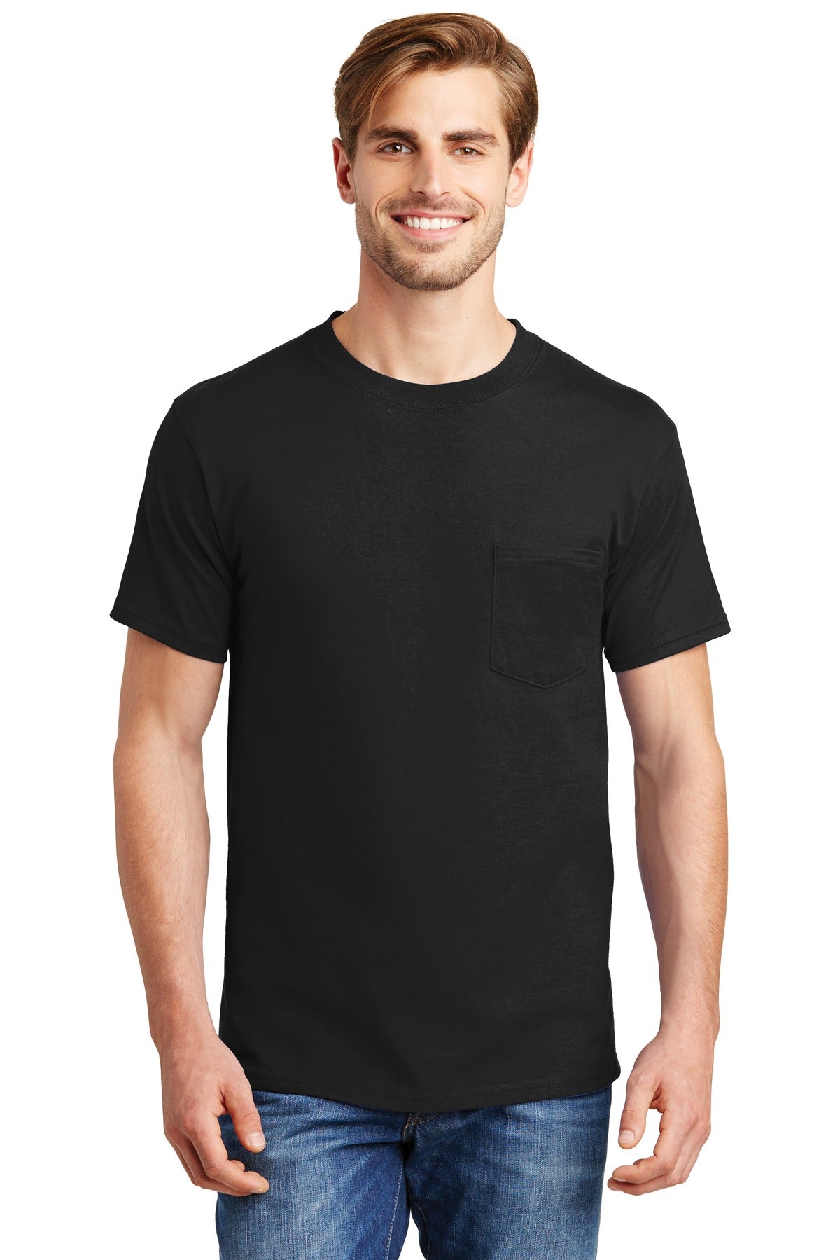 Hanes® Beefy-T® - 100% Cotton T-Shirt with Pocket. 5190