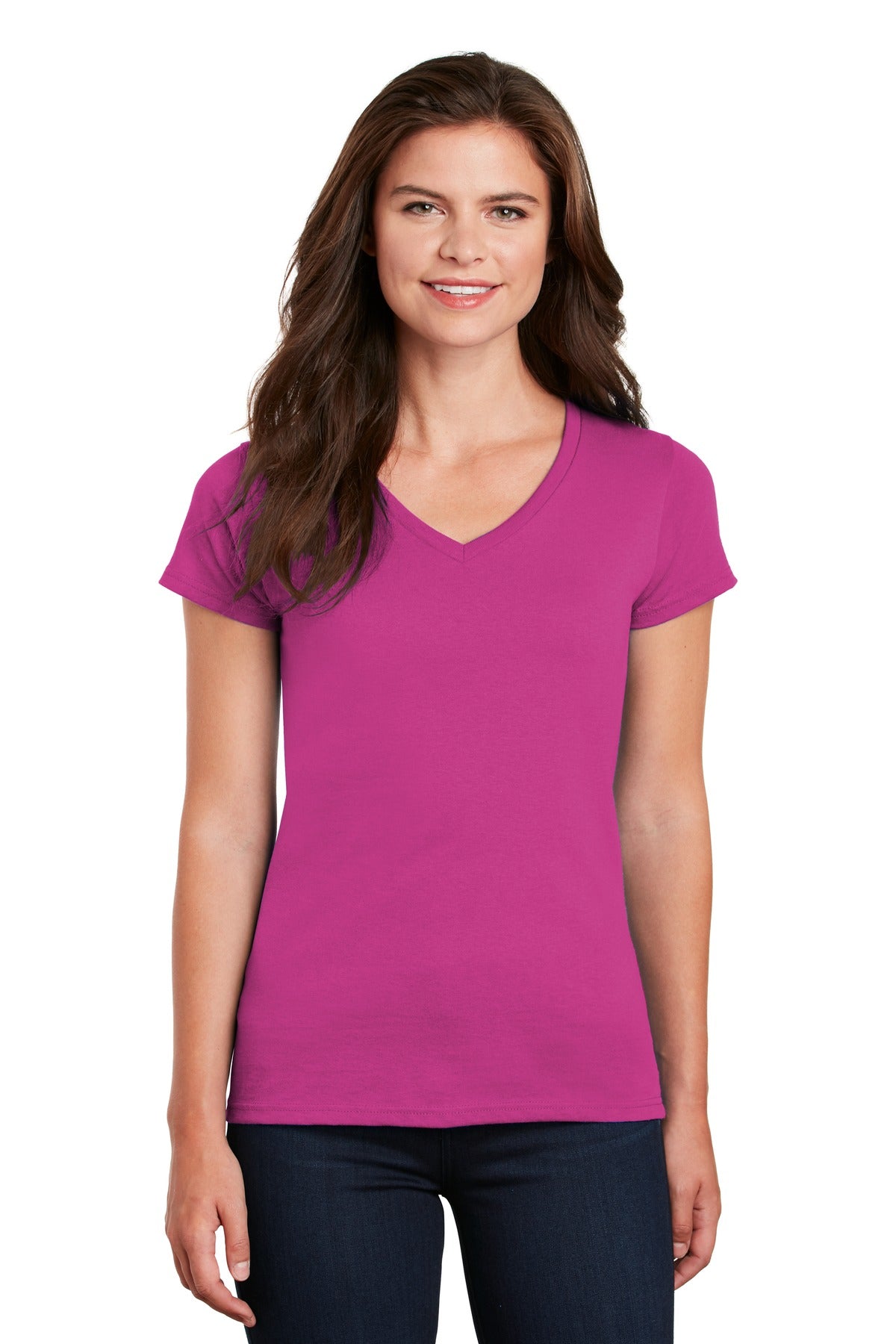 Gildan® Ladies Heavy Cotton™ 100% Cotton V-Neck T-Shirt. 5V00L
