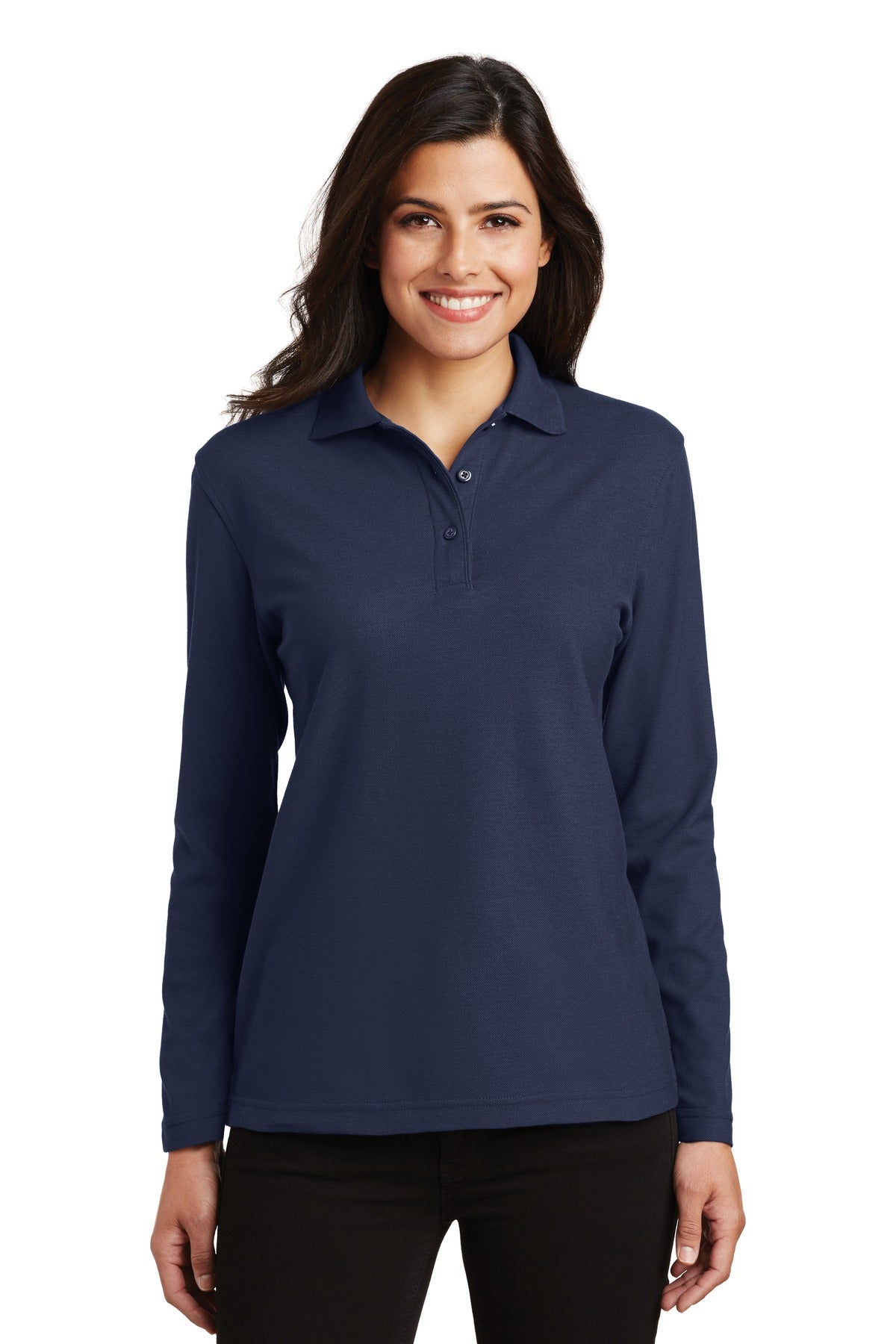 Port Authority® Ladies  Silk Touch™ Long Sleeve Polo.  L500LS