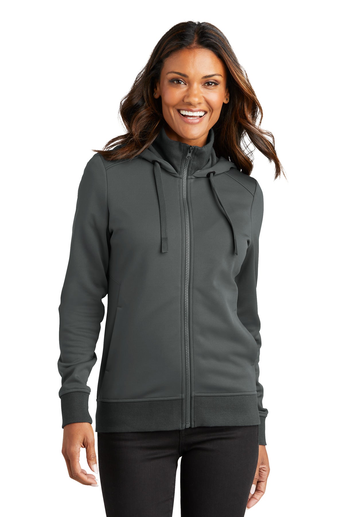 Port Authority® Ladies Smooth Fleece Hooded Jacket L814