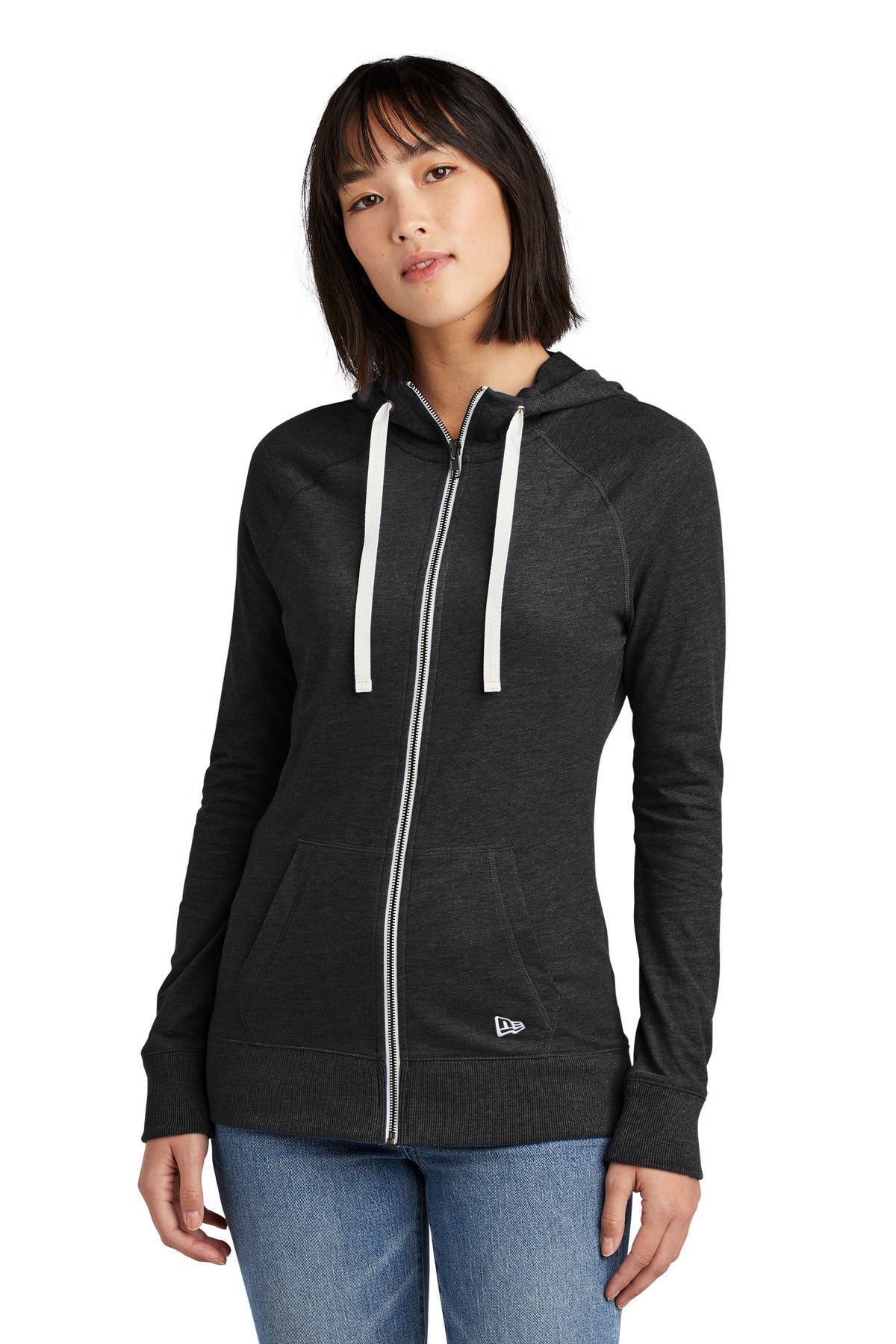 New Era ® Ladies Sueded Cotton Blend Full-Zip Hoodie. LNEA122