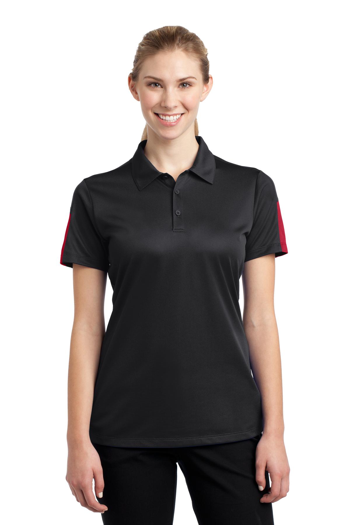 Sport-Tek® Ladies PosiCharge® Active Textured Colorblock Polo. LST695