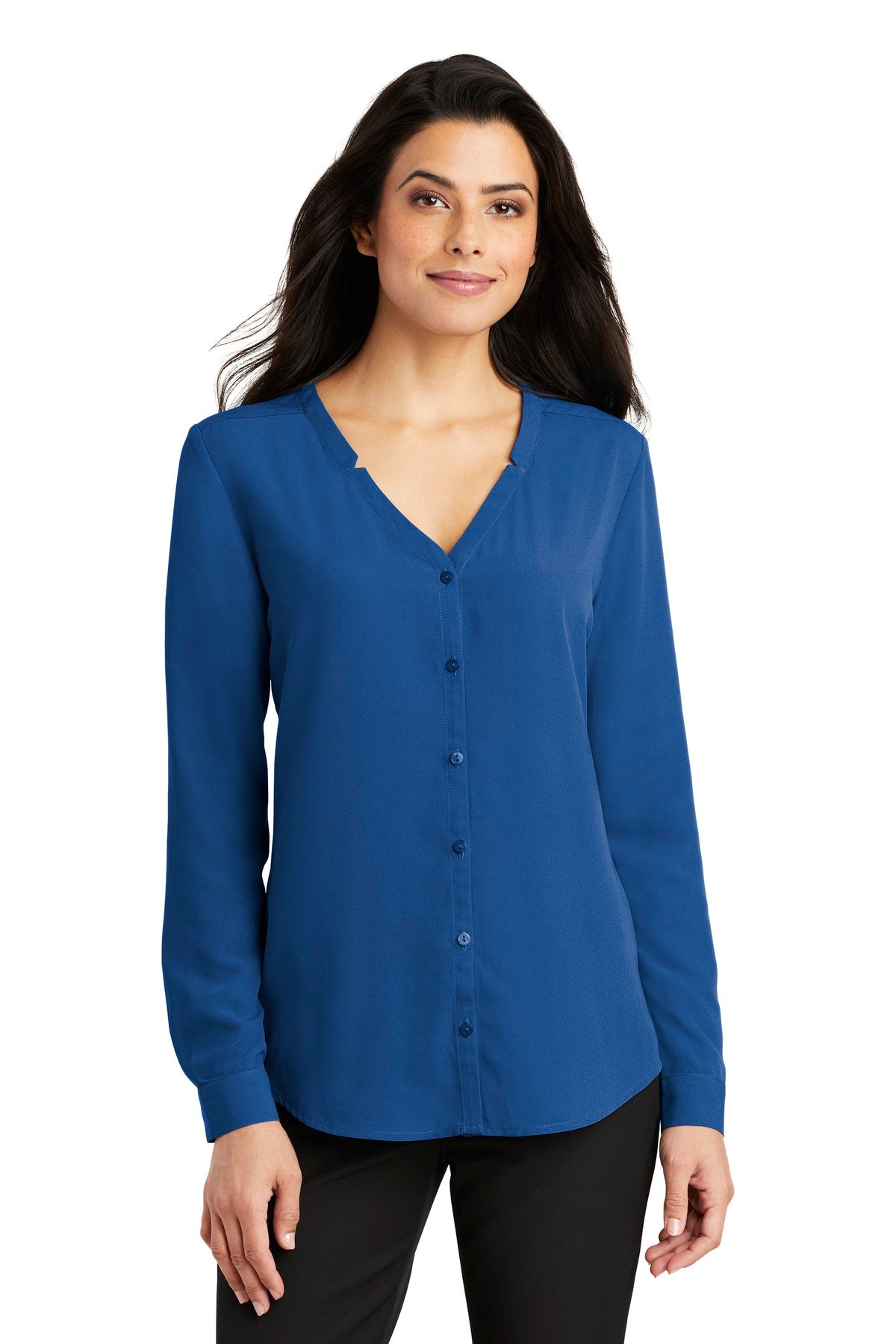 Port Authority® Ladies Long Sleeve Button-Front Blouse. LW700